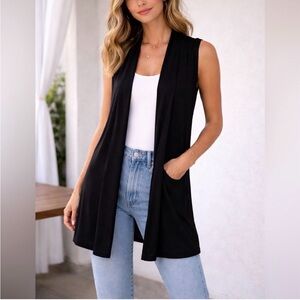 Eileen Fisher Black Sleeveless Vest